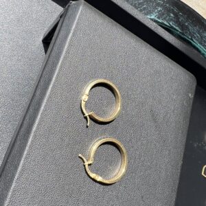 Alternative view of 14k 2g Gold Square-Tubed Hoop Earrings