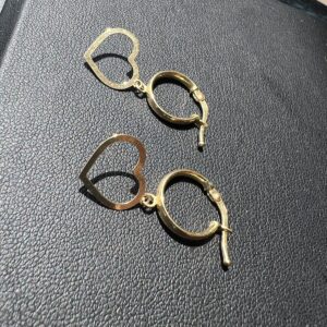 18k 1.3g Gold Heart Hoop Earrings