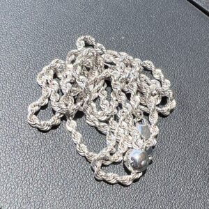 Alternative view of 14k 4g White Gold Adjustable Chain 22”