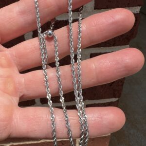 14k 4g White Gold Adjustable Chain 22”