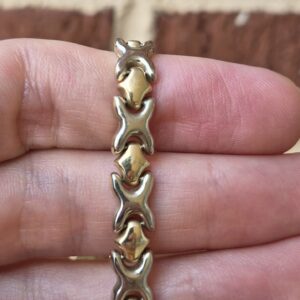 14k 11.3g two-tone X link bracelet- 7.25"