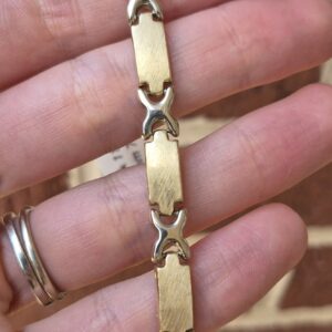 Alternative view of 14k 11.3g two-tone X link bracelet- 7.25"