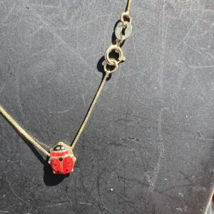 Alternative view of 14k 0.8g Gold Ladybug Necklace Chain 16”