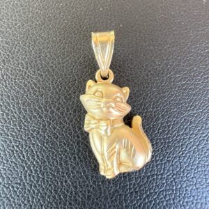 14k 1.8g Gold Cat Charm