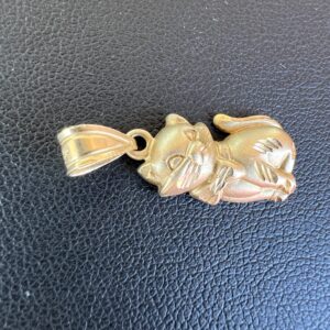 Alternative view of 14k 1.8g Gold Cat Charm