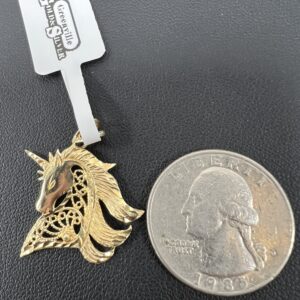 Alternative view of 14k 2.4g Gold Unicorn Charm