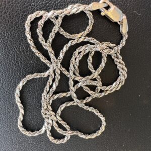 Alternative view of 14k 3.8g White Gold Rope Chain 18”