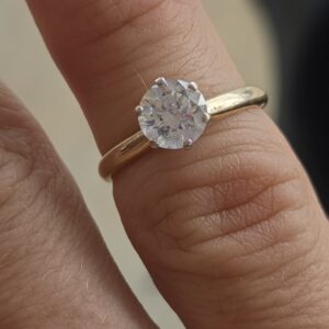 Alternative view of 14k 2.4g Brilliant 1.02ct i2 Solitare Sz 6.5
