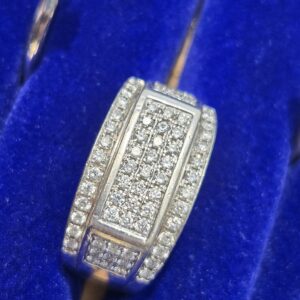 10k 7.4g Iced Out Diamond Ring Sz 12