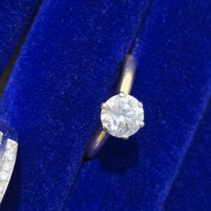 14k 2.4g Brilliant 1.02ct i2 Solitare Sz 6.5
