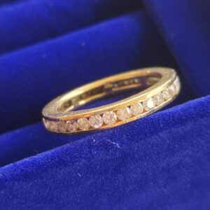 18k 4.8g Eternity Band 1tcw Ring Sz 6.75