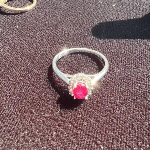 Alternative view of 14k 2.4g Ruby White Gold Ring Sz 6.25