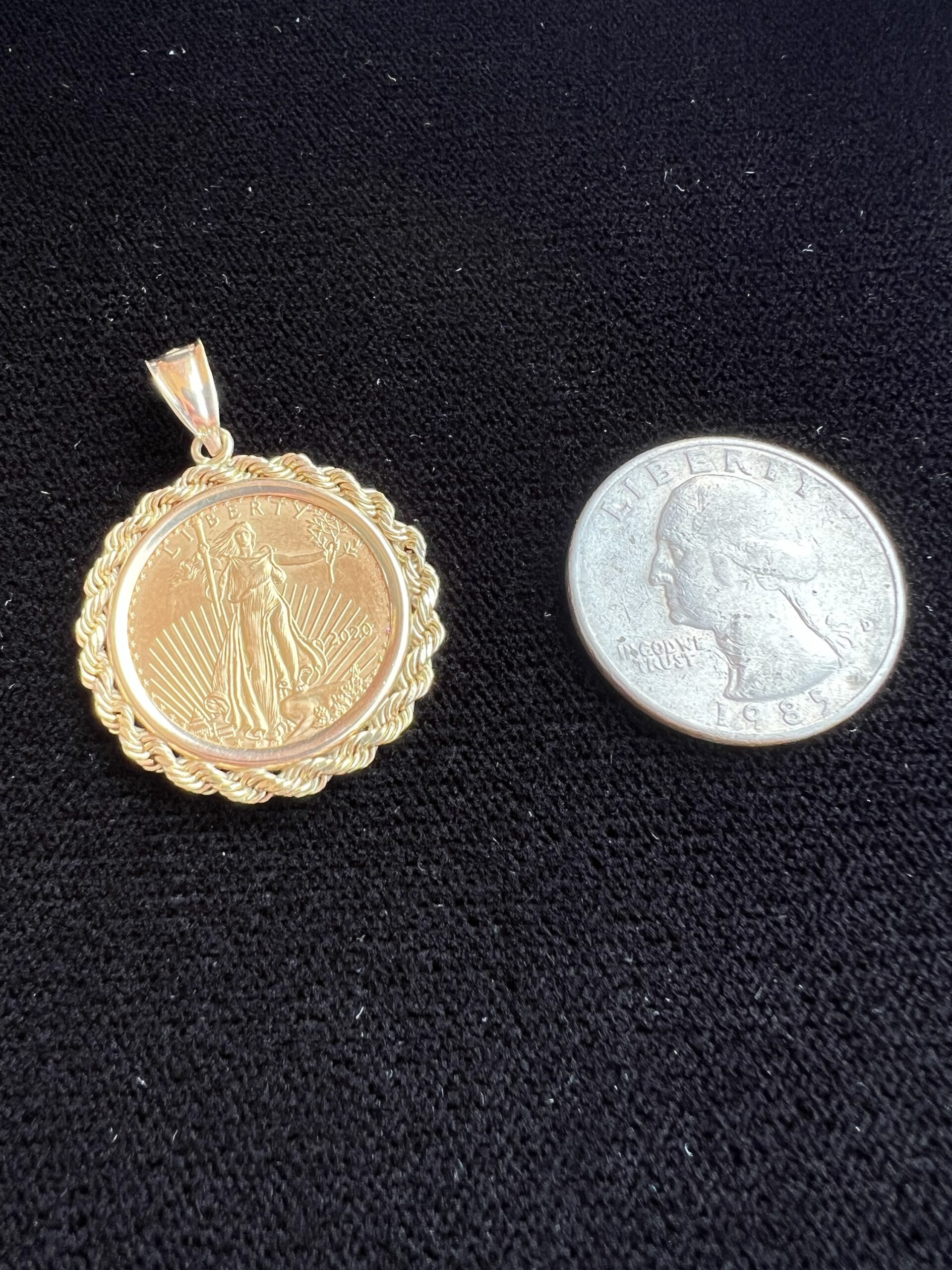 14k Bail w/American Eagle Coin Pendant - Image 5