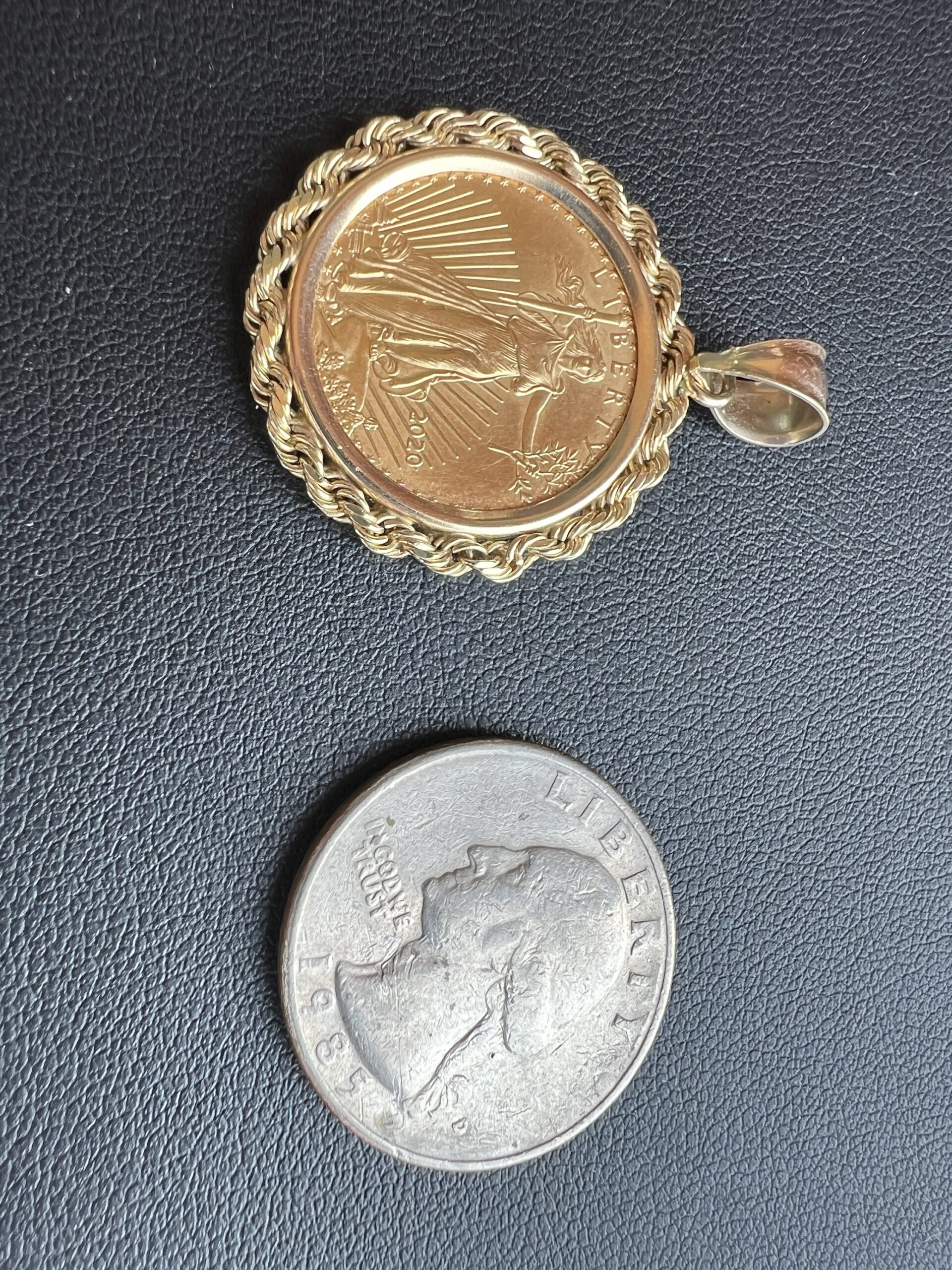 14k Bail w/American Eagle Coin Pendant - Image 4