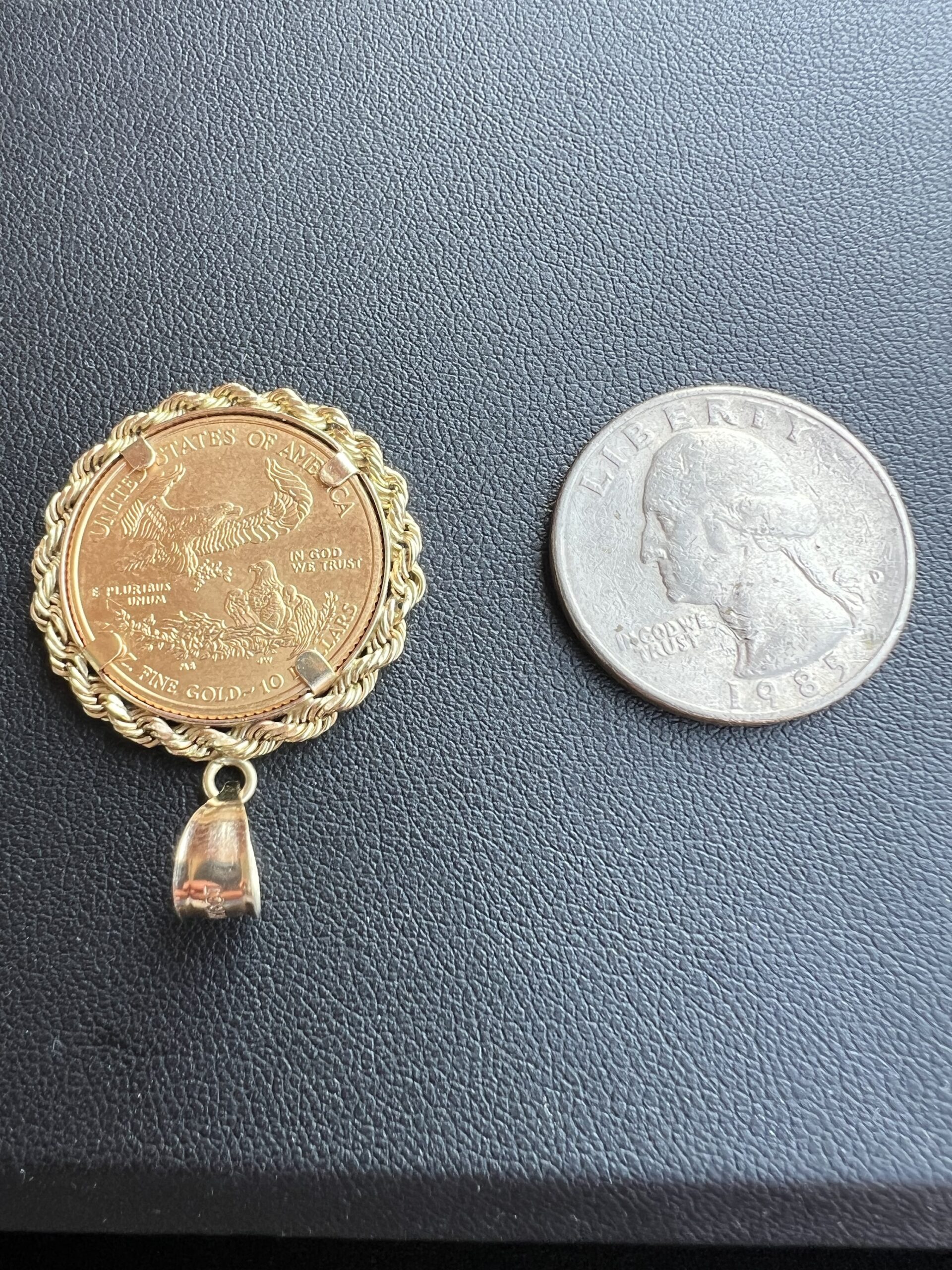 14k Bail w/American Eagle Coin Pendant - Image 3