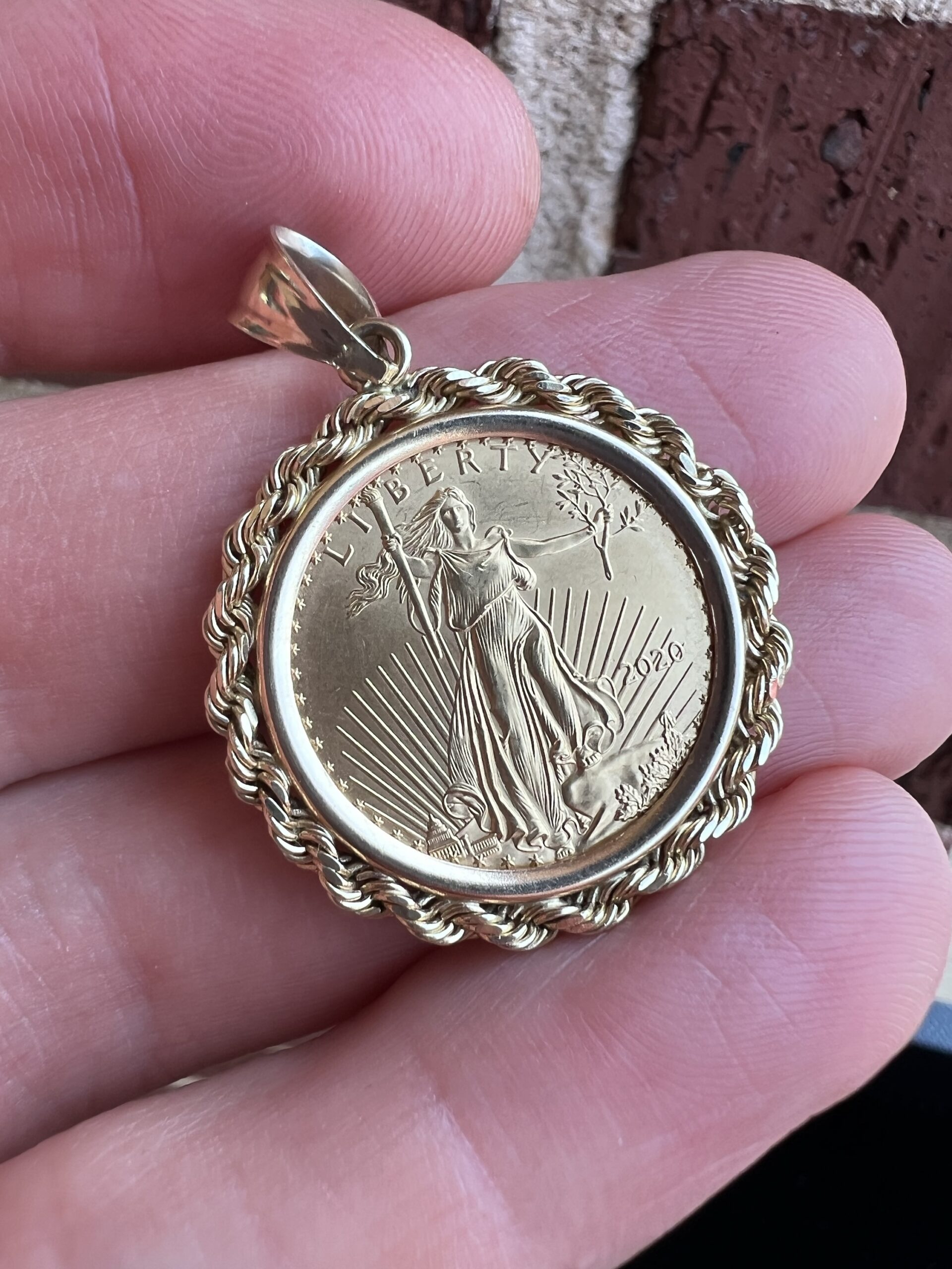 14k Bail w/American Eagle Coin Pendant