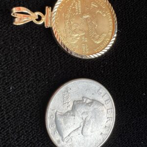 Alternative view of 14k Bail w/AGE Coin Pendant