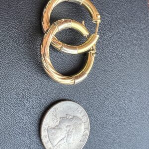 Alternative view of 18k 6.9g Gold Twisted Hoop Earrings