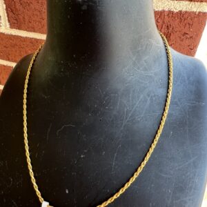 22k 7.3g Gold Rope Chain 15”