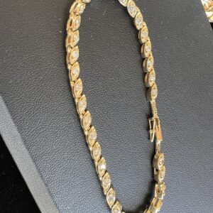 14k 11.1g Gold & Diamond Bracelet 7.5”
