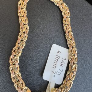 14k 7g Gold Byzantine Bracelet 7”