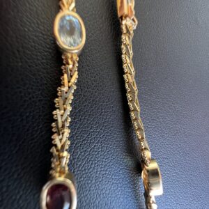 Alternative view of 14k 6.9g Gold w/stones bracelet 7”