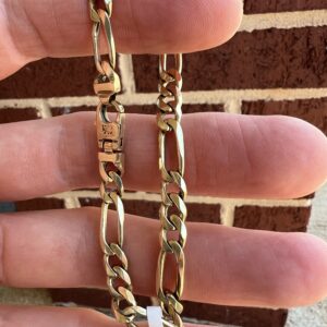10k 12.7g Gold Figaro Bracelet 8”