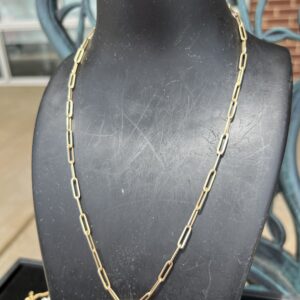 14k 9.7g Gold Paper Clip Chain 18”