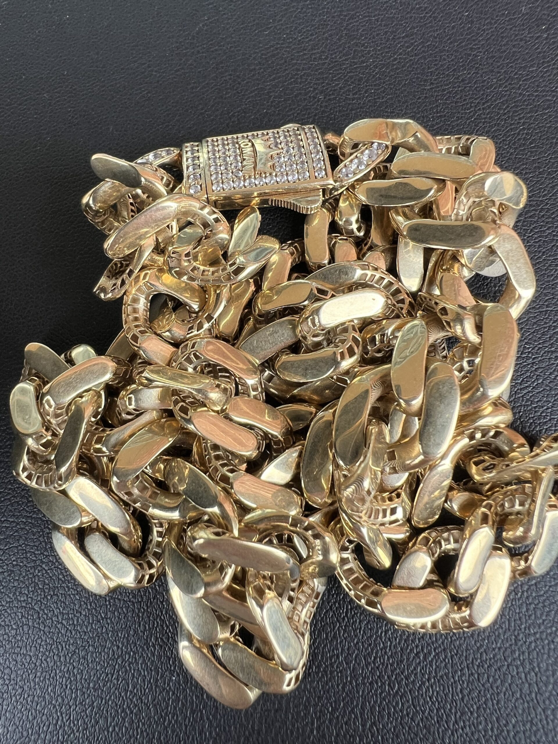 10k 39.7g Gold Cuban Monaco Chain 24” - Image 2