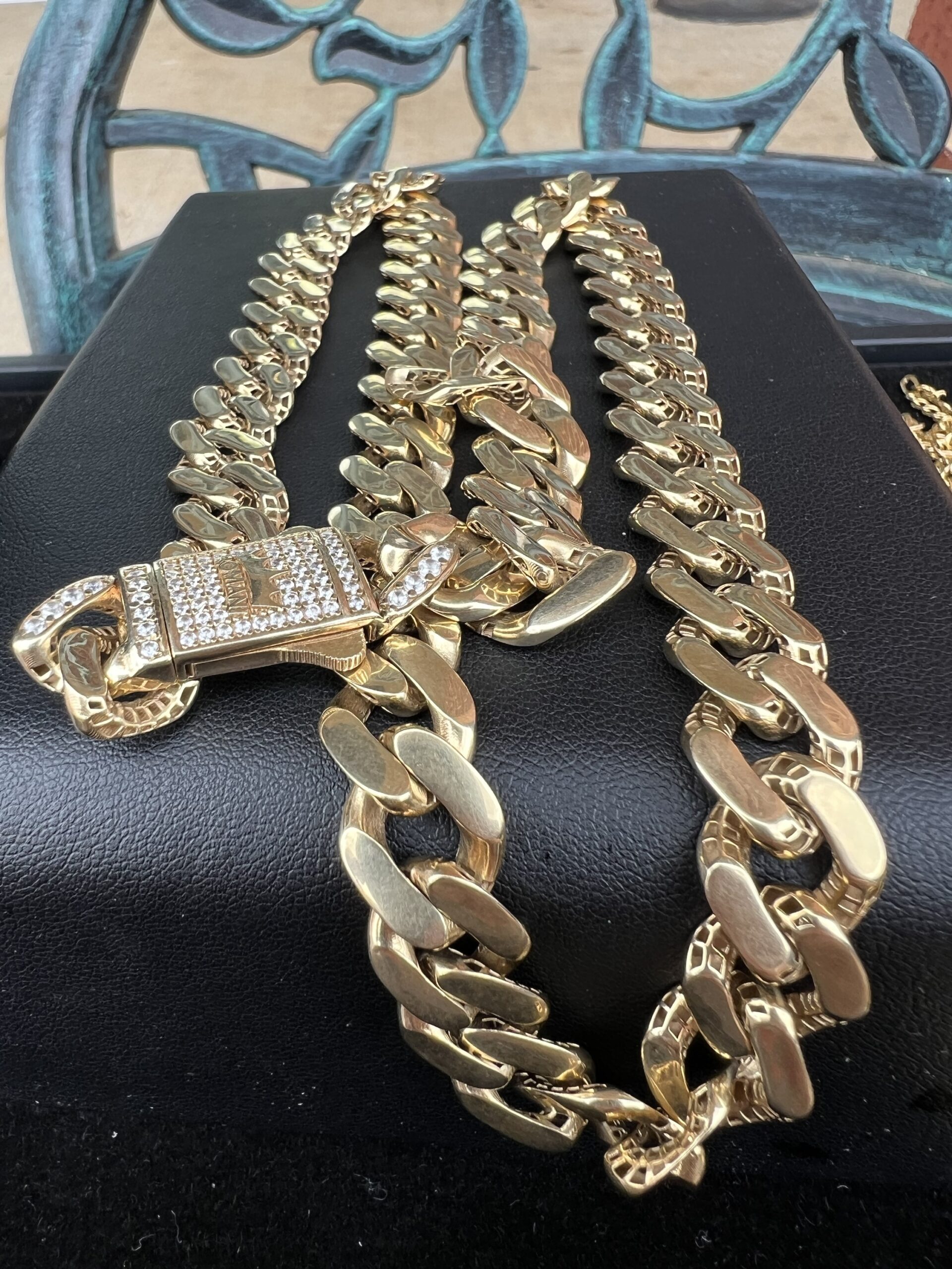 10k 39.7g Gold Cuban Monaco Chain 24” - Image 6