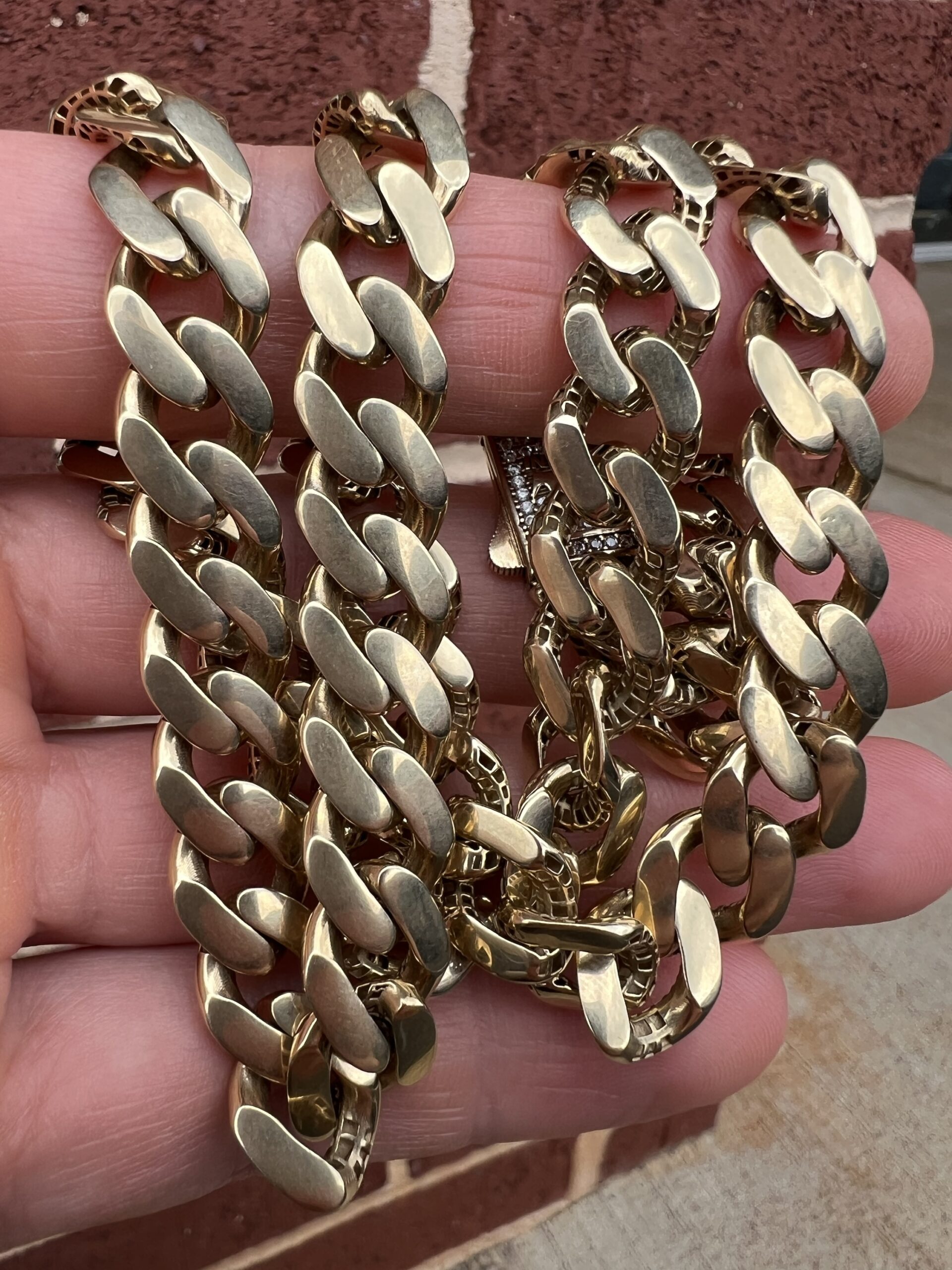 10k 39.7g Gold Cuban Monaco Chain 24” - Image 3