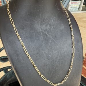 14k 6.3g Gold Paper Clip Ring Chain 17”
