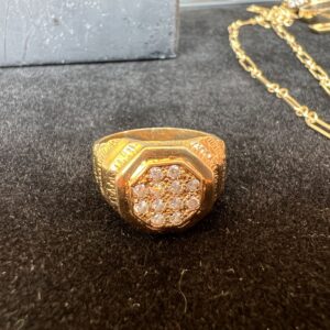 18k 10.4g Gold Ring Sz 9.5 0.25 tcw