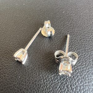 Alternative view of 10k 0.7g White Gold Diamond Stud Earrings