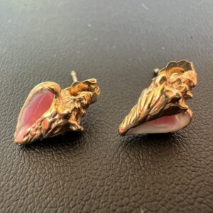 Alternative view of 14k 2.1g Gold Seashell Earrings