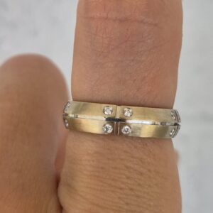 18k 6.4g White Gold and diamond Tiffany & Co band- sz7.5 - Image 4