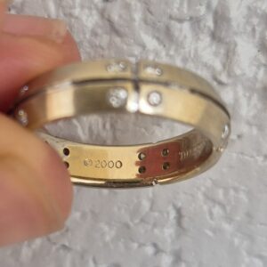 18k 6.4g White Gold and diamond Tiffany & Co band- sz7.5 - Image 7
