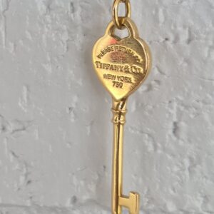 18k 6.7g yellow gold Tiffany & Co key necklace- 19" - Image 3