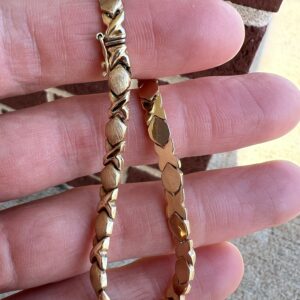 Alternative view of 14k 9.3g Gold XO Bracelet 7”