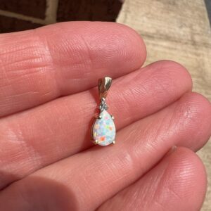 Alternative view of 10k 0.8g Gold & White Opal Charm