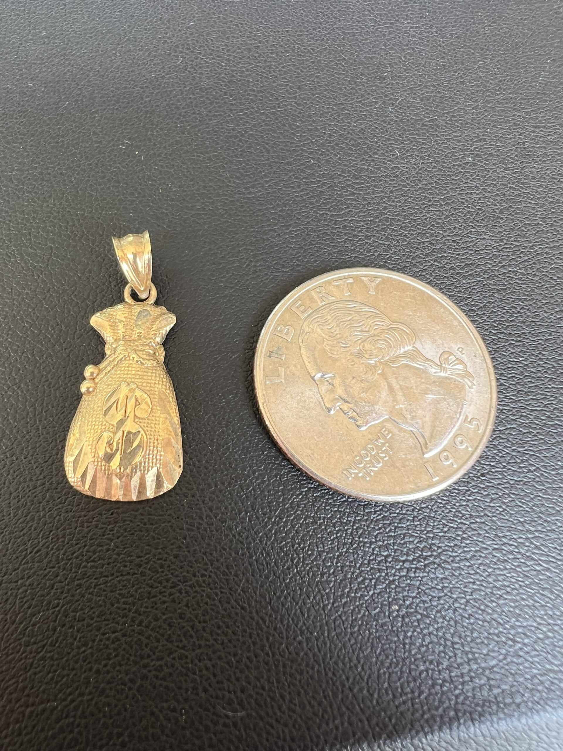 10k 1.4g Gold Money Bag Charm - Image 3