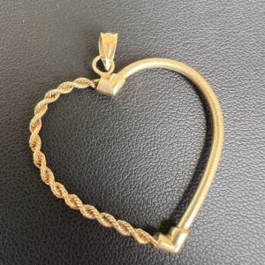 Alternative view of 10k 1.7g Gold Rope & Round Charm
