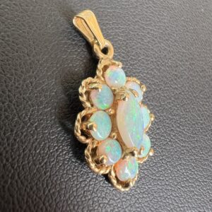 Alternative view of 14k 1.9g Gold 9 Stone Charm