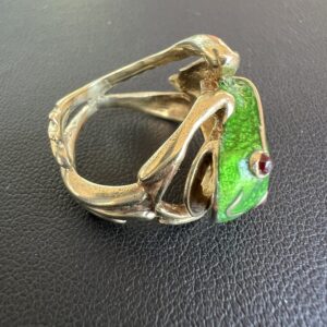 14k 8.9g Gold Frog Ring Sz 4.75 - Image 4
