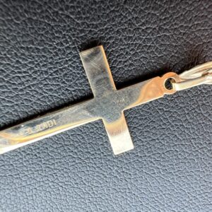 10k 0.7g White & Yellow Gold Cross Charm - Image 3