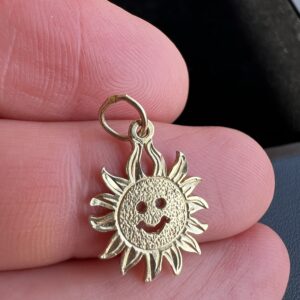 Alternative view of 14k 1g Gold Smiling Sun Charm