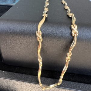 14k 7.8g Gold X Link Necklace 16” - Image 4