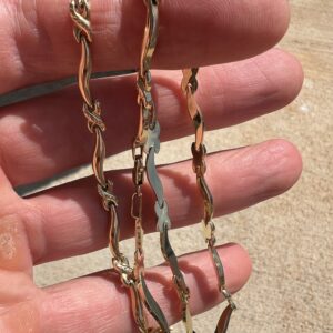 14k 7.8g Gold X Link Necklace 16” - Image 3