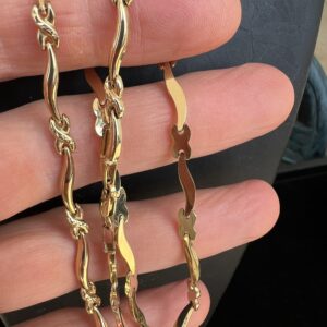 Alternative view of 14k 7.8g Gold X Link Necklace 16”