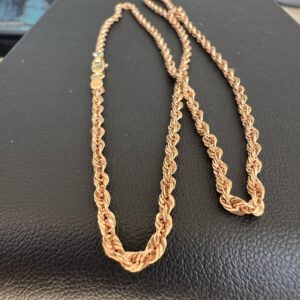 14k 2.5g Rose Gold Rope Necklace 18” - Image 5